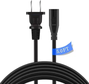 5ft/1.5m UL Listed AC in Power Cord Cable Outlet Plug Lead for SpeakerCraft ASM42000-M CS3 Center Stage 80-Watt Bluetooth Television Speaker