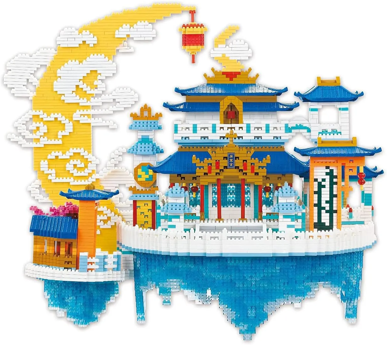 8008pcs  Moon Palace Mini Building Blocks Chinese Culture Architecture 3D Model Micro Diamond Bricks Toys for Kid Gift