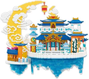 8008pcs  Moon Palace Mini Building Blocks Chinese Culture Architecture 3D Model Micro Diamond Bricks Toys for Kid Gift