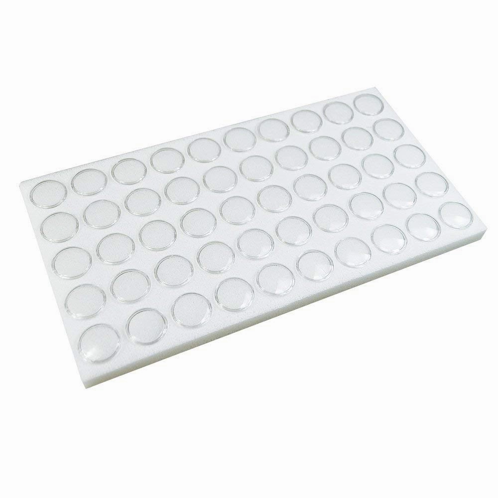888 Display USA - 100 White Foam Gem Jars Showcase with 2 Pcs White Stackable Display Tray