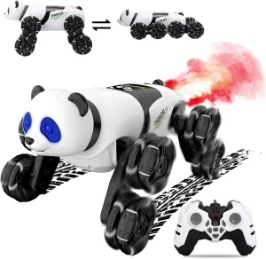 8WD Panda Remote Control Stunt Car - Kids Deformation 360° Drift Climbing Racing Car Toy, 2.4GHz Remote Control, Eyes 8 Color Changes, with Music and Spray, Toys for Ages 8-13 Boys Girl