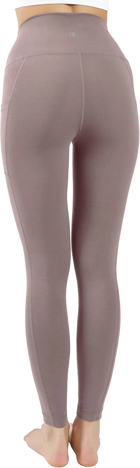90 Degree By Reflex Cotton High Waist Ankle Length Compression Leggings with Elastic Free Waistband