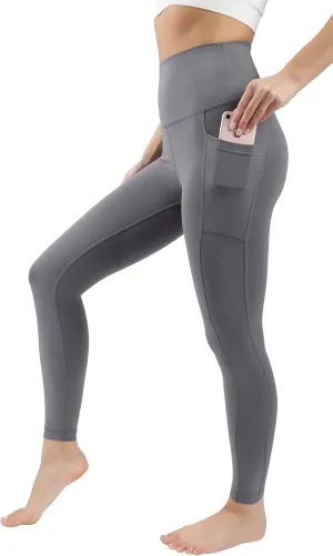 90 Degree By Reflex Cotton High Waist Ankle Length Compression Leggings with Elastic Free Waistband