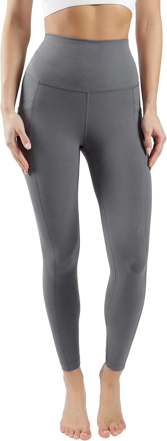 90 Degree By Reflex Cotton High Waist Ankle Length Compression Leggings with Elastic Free Waistband