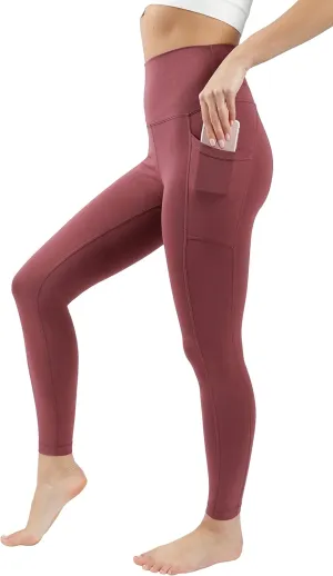 90 Degree By Reflex Cotton High Waist Ankle Length Compression Leggings with Elastic Free Waistband