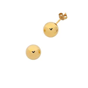 9ct Yellow Gold Round Ball Earrings 10mm