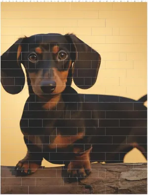 A Cute Dachshund Building Block Puzzle Personalized Building Bricks Block Puzzle Building Family Keepsake DIY Brick Block Puzzles Valentine's Day Gifts for Home Decor Brick Puzzle