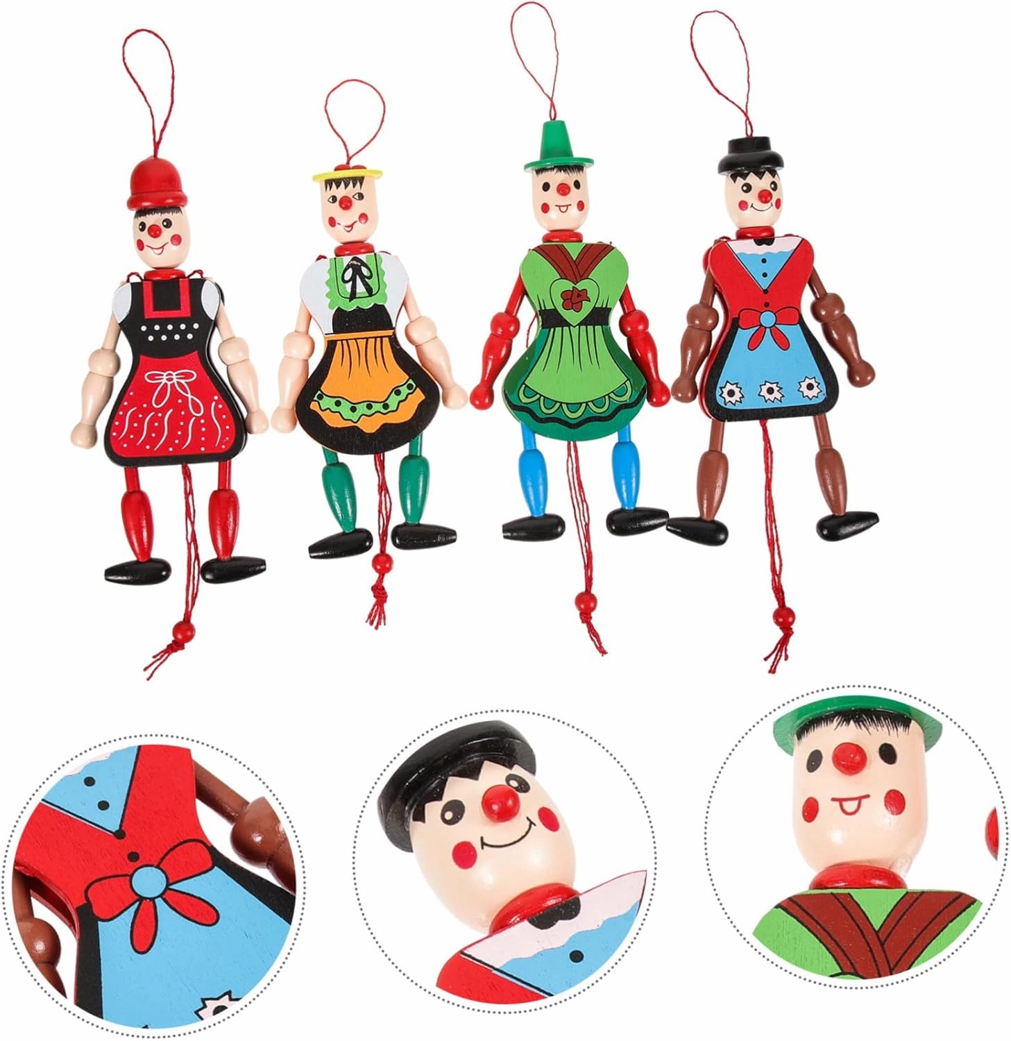 ABOOFAN 8pcs Creative Puppet Doll Toys Funny Marionette Pull String Puppets for Boys and Girls Unique Hanging Decor for Home Fashionable for Boys and Girls Style