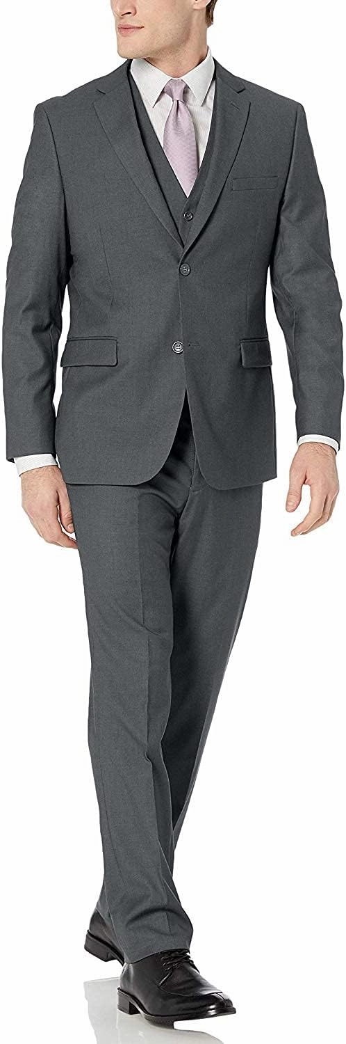 Adam Baker Men's Classic Fit 3-Piece (Jacket, Vets, Trousers) Vested Suit Set - Many Sizes & Colors Available