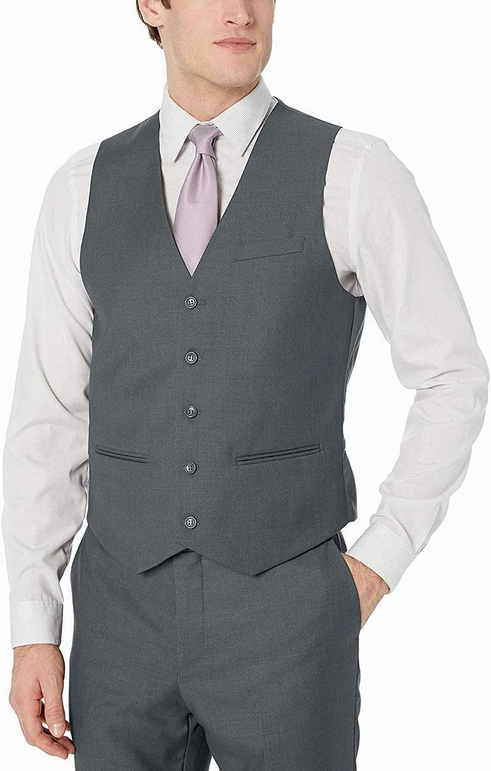 Adam Baker Men's Classic Fit 3-Piece (Jacket, Vets, Trousers) Vested Suit Set - Many Sizes & Colors Available