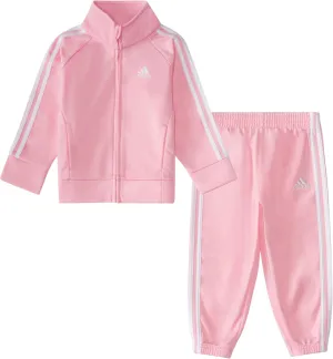 adidas Baby Girl's Zip Front Classic Tricot Jacket and Joggers Set
