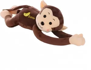 Adorable Monkey Plush Stuffed Animal，Long Arm Hanging Monkey Stuffed Animals,Suitable for Car Exterior Decoration Dolls and Home Decoration Pendants， Brown 18 Inches (Brown)
