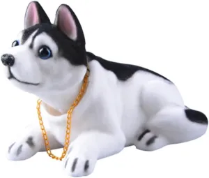 Adorable Shaking Head Dog Decoration Cute Car Dashboard Ornament for Home Office and Shop Fun Husky Desktop Adornment Present for Friends and Family