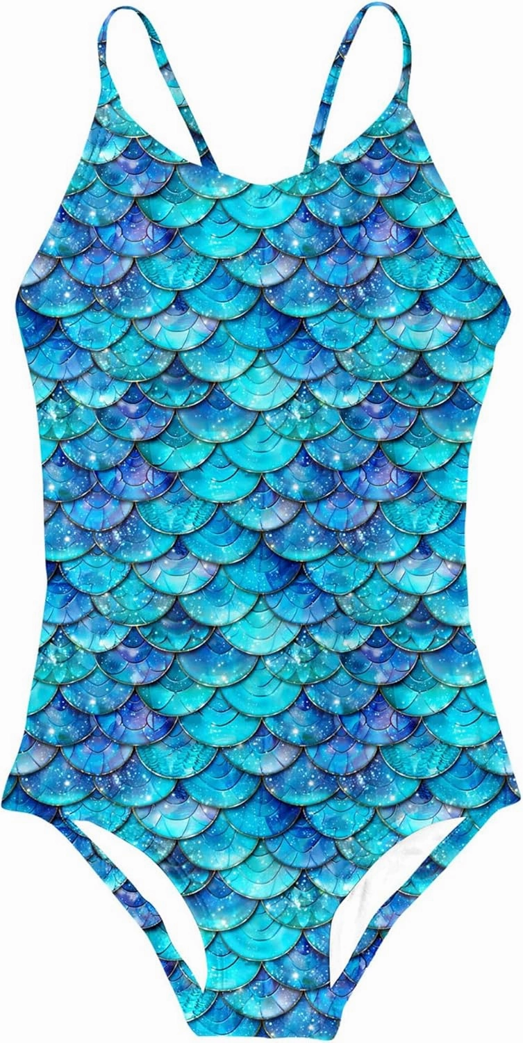 AIDEAONE Girls Swimsuit 3-12 Years One Piece Bathing Suit Quick Dry Beach Swimwear