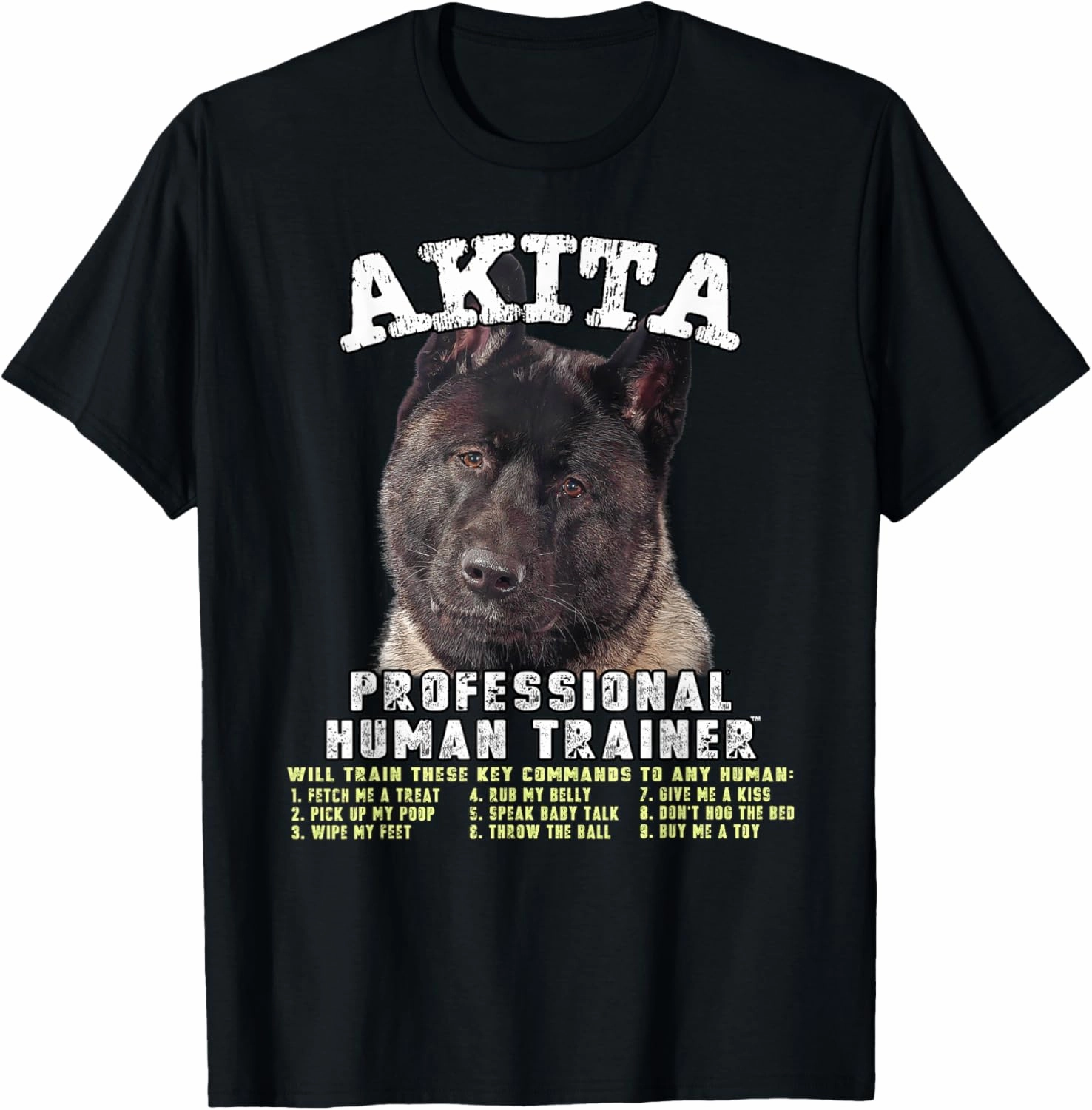 Akita Black Professional Human Trainer T-Shirt