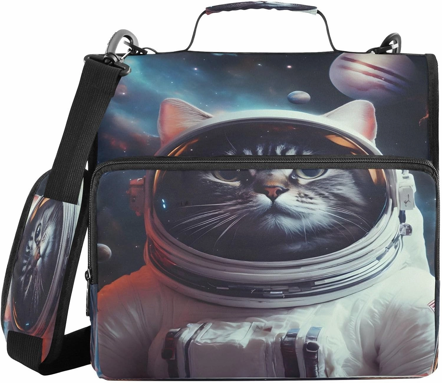 ALAZA Space Astronaut Cat Travel Duffel Bag for Women Men Sports Gym Bag with Shoe Compartment Tote Weekender Overnight Bag with Wet Pocket for Travel, Gym,Yoga,Swimming