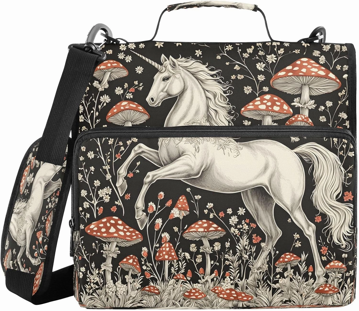 ALAZA Unicorn Wild Mushroom Travel Duffel Bag for Women Men Sports Gym Bag with Shoe Compartment Tote Weekender Overnight Bag with Wet Pocket for Travel, Gym,Yoga,Swimming