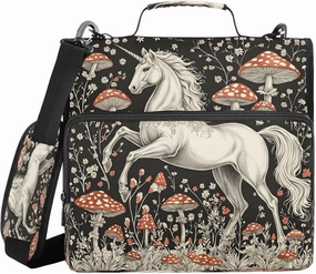 ALAZA Unicorn Wild Mushroom Travel Duffel Bag for Women Men Sports Gym Bag with Shoe Compartment Tote Weekender Overnight Bag with Wet Pocket for Travel, Gym,Yoga,Swimming