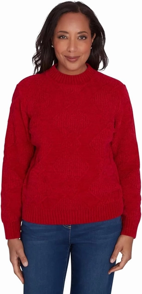 Alfred Dunner Classic Pattern Soft Turtleneck Sweater