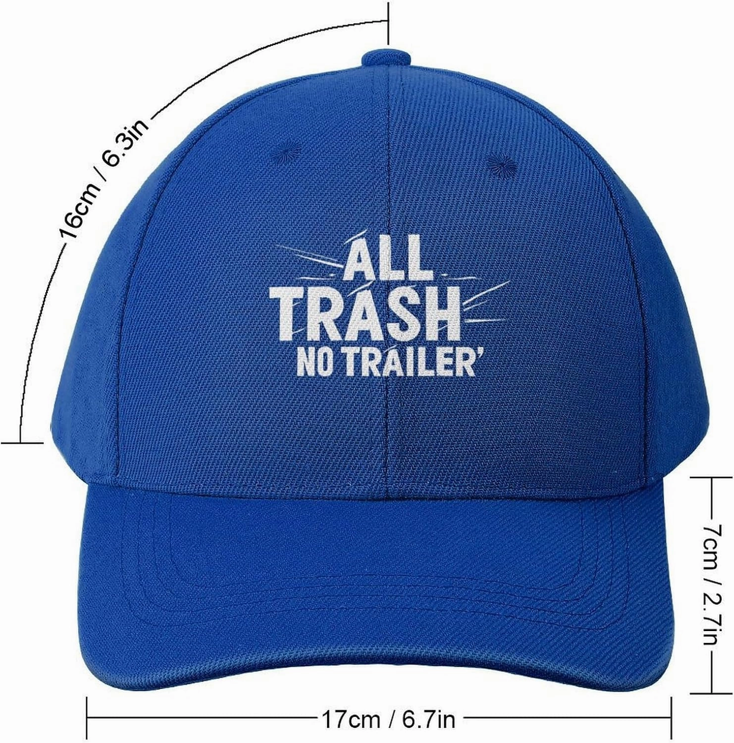 All Trash No Trailer Fashion Baseball Cap Men Women Classic Adjustable Sun Golf Dad Hat Outdoor