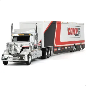 Alloy Metal Diecast Tow Traktor Toy 1:64 Scale International Lonestar Heavy Truck Model Semi Trailer Head Toy Gift Classic Truck Model Collection for Kid Boy Men Adult (White)