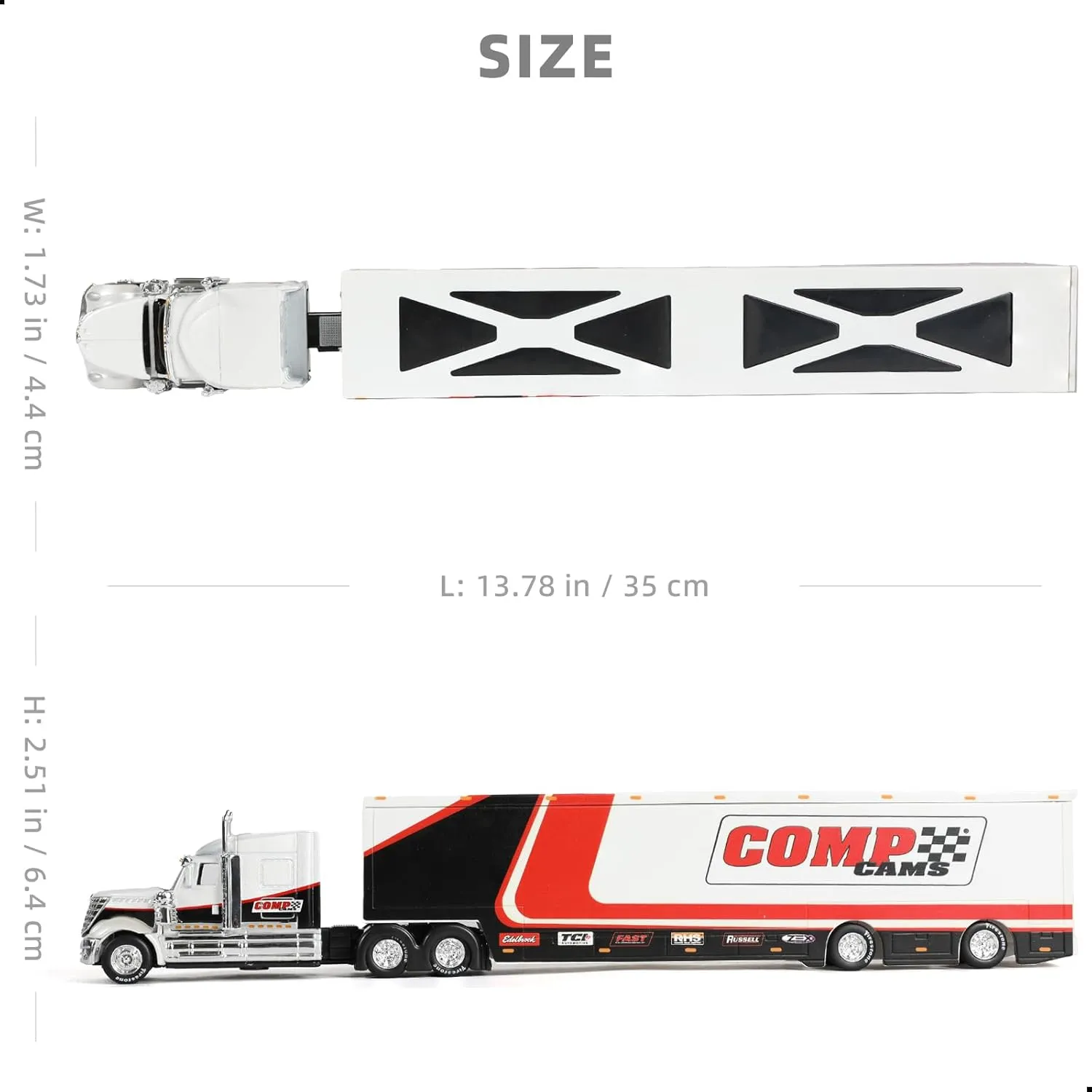 Alloy Metal Diecast Tow Traktor Toy 1:64 Scale International Lonestar Heavy Truck Model Semi Trailer Head Toy Gift Classic Truck Model Collection for Kid Boy Men Adult (White)