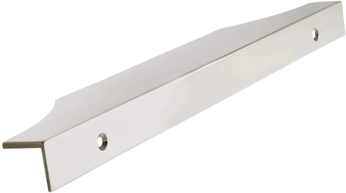 Amerock | Cabinet Edge Pull | Satin Nickel | 8-9/16 inch (217 mm) Center to Center | Extent | 1 Pack | Drawer Pull | Drawer Handle | Cabinet Hardware