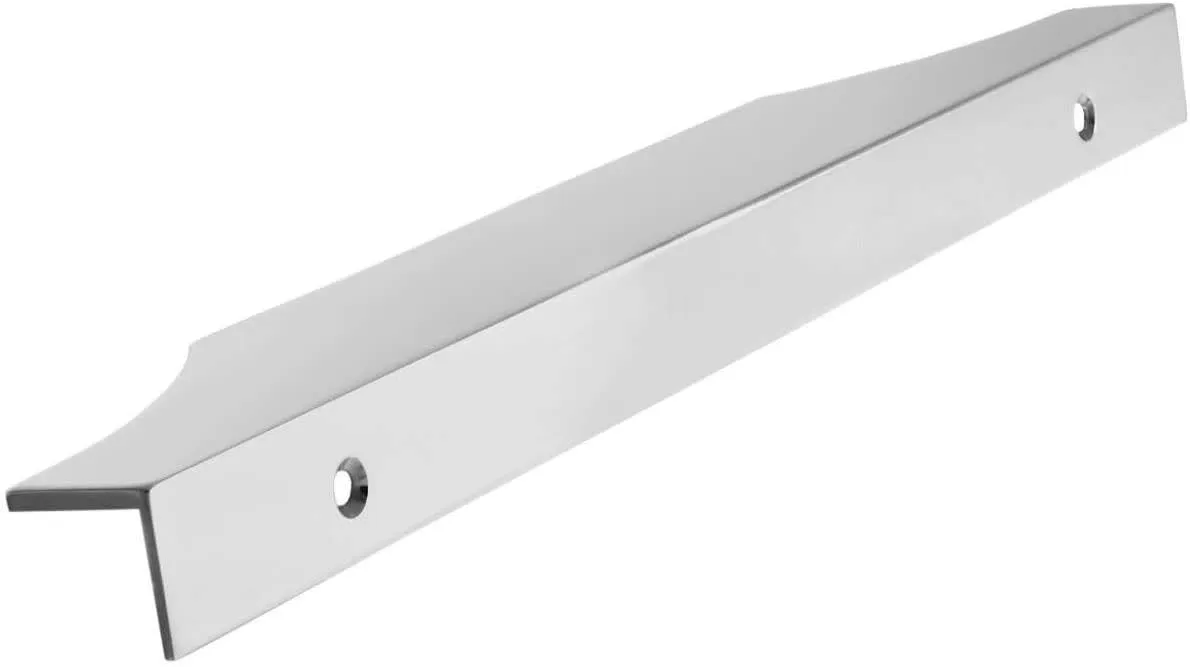 Amerock | Cabinet Edge Pull | Satin Nickel | 8-9/16 inch (217 mm) Center to Center | Extent | 1 Pack | Drawer Pull | Drawer Handle | Cabinet Hardware