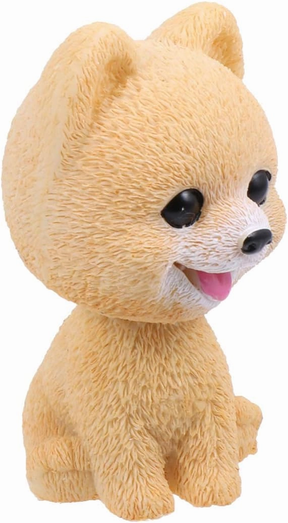 Amosfun Car Accessories Dashboard Nodding Heads Head Dog Car Dash Puppy Simulation for Car Vehicle Cake Decoration Decor Home Decorative Pomeranian Home Decor