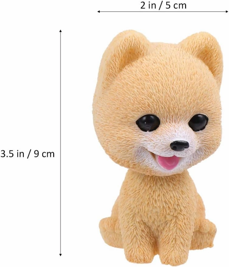 Amosfun Car Accessories Dashboard Nodding Heads Head Dog Car Dash Puppy Simulation for Car Vehicle Cake Decoration Decor Home Decorative Pomeranian Home Decor