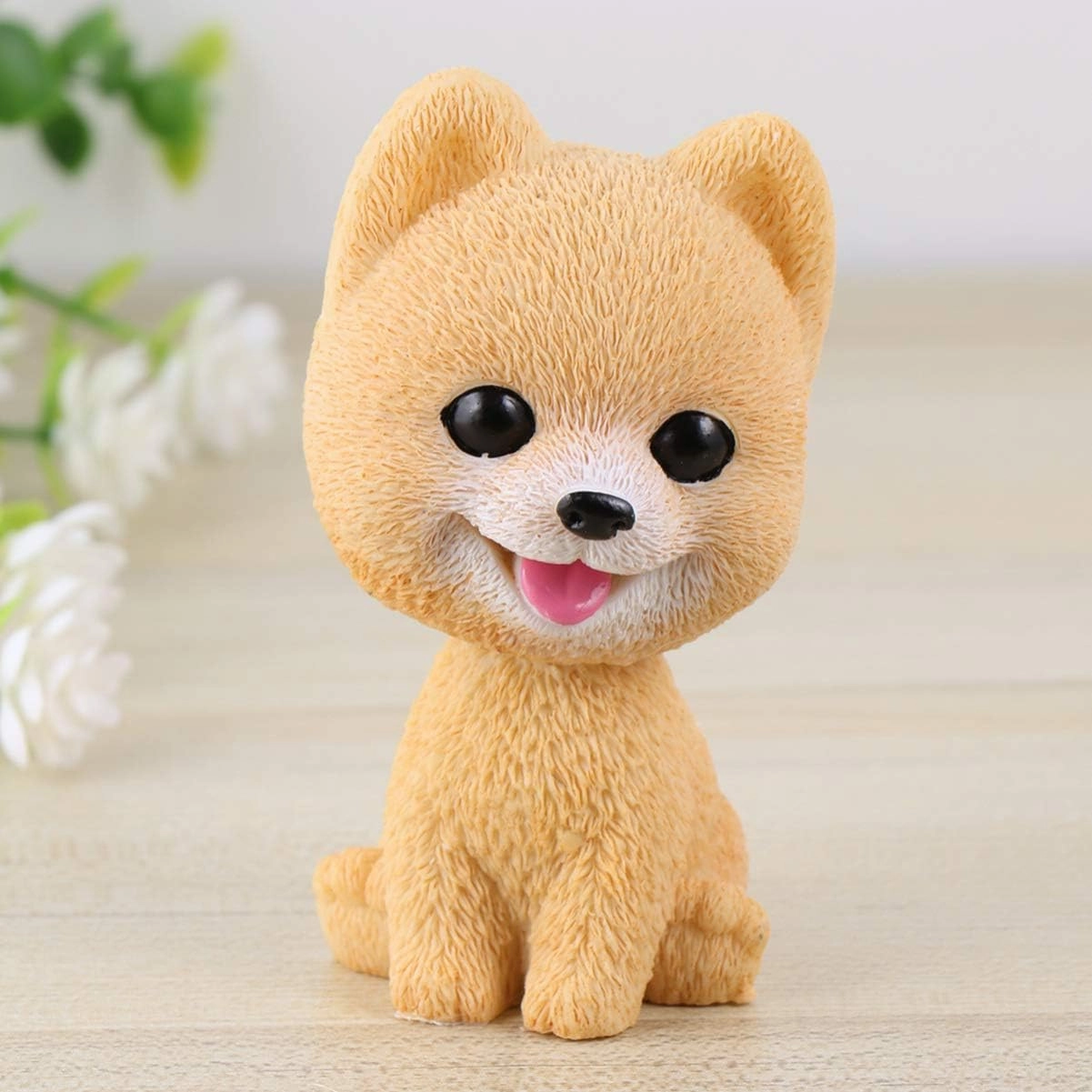 Amosfun Car Accessories Dashboard Nodding Heads Head Dog Car Dash Puppy Simulation for Car Vehicle Cake Decoration Decor Home Decorative Pomeranian Home Decor