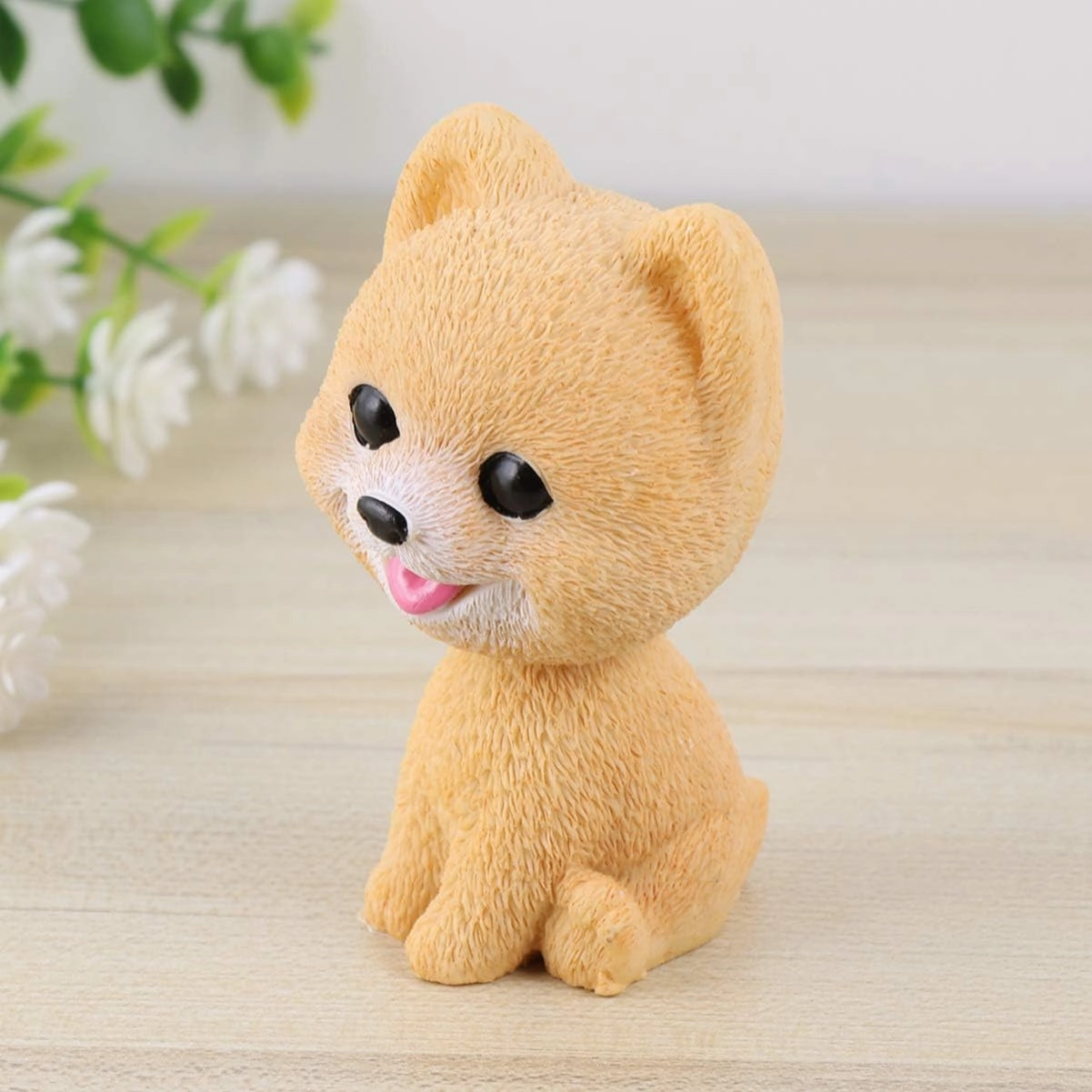 Amosfun Car Accessories Dashboard Nodding Heads Head Dog Car Dash Puppy Simulation for Car Vehicle Cake Decoration Decor Home Decorative Pomeranian Home Decor