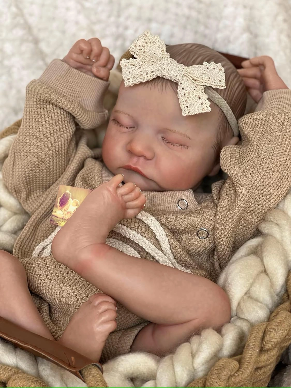 Anano Realistic Reborn Baby Toddler Boy 19 Inch Reborn Babies That Look Real and Feel Real Life Like Baby Dolls Newborn Silicone Baby Doll Girl (Mustard, Family Edition)