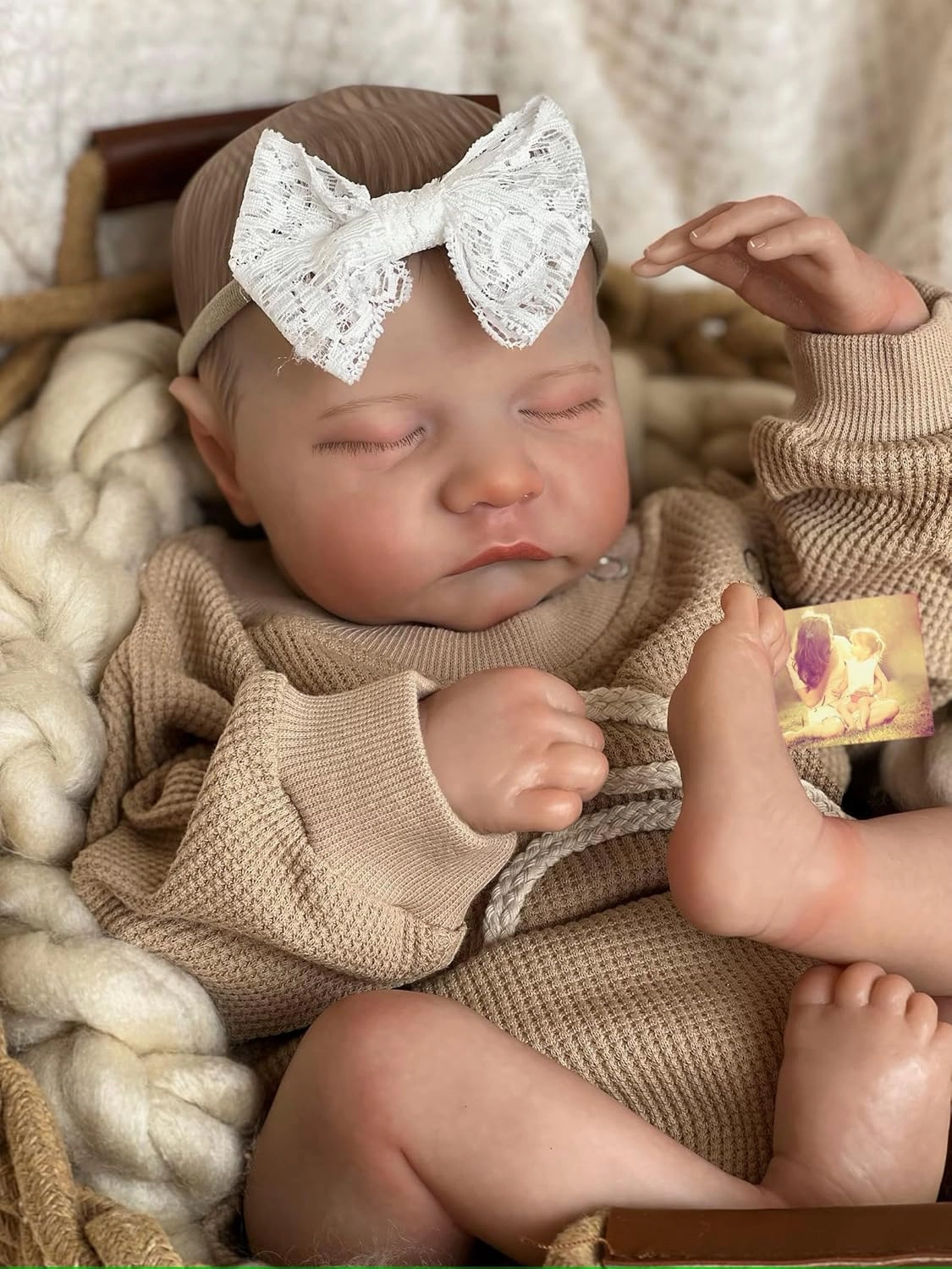 Anano Realistic Reborn Baby Toddler Boy 19 Inch Reborn Babies That Look Real and Feel Real Life Like Baby Dolls Newborn Silicone Baby Doll Girl (Mustard, Family Edition)
