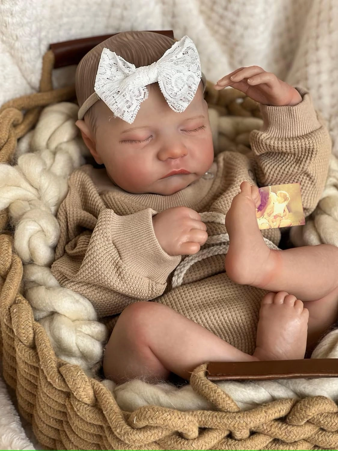 Anano Realistic Reborn Baby Toddler Boy 19 Inch Reborn Babies That Look Real and Feel Real Life Like Baby Dolls Newborn Silicone Baby Doll Girl (Mustard, Family Edition)
