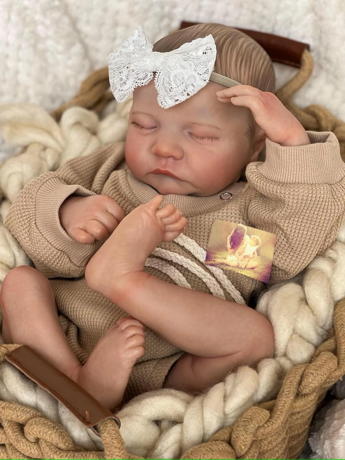 Anano Realistic Reborn Baby Toddler Boy 19 Inch Reborn Babies That Look Real and Feel Real Life Like Baby Dolls Newborn Silicone Baby Doll Girl (Mustard, Family Edition)