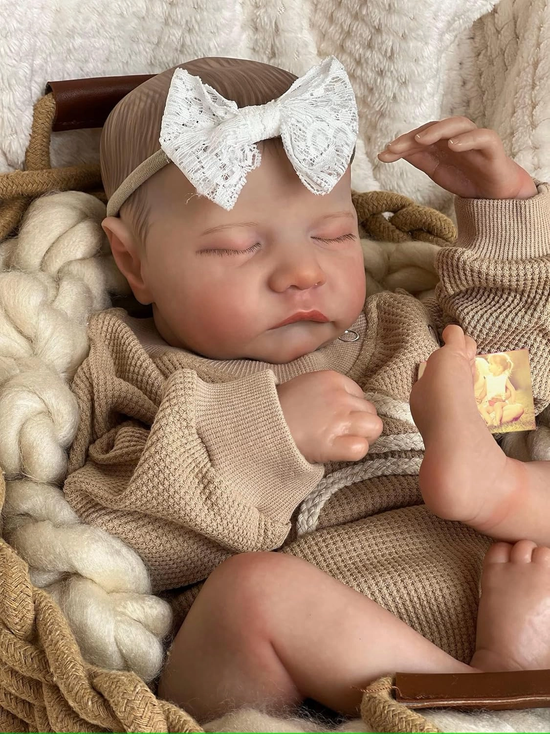 Anano Realistic Reborn Baby Toddler Boy 19 Inch Reborn Babies That Look Real and Feel Real Life Like Baby Dolls Newborn Silicone Baby Doll Girl (Mustard, Family Edition)