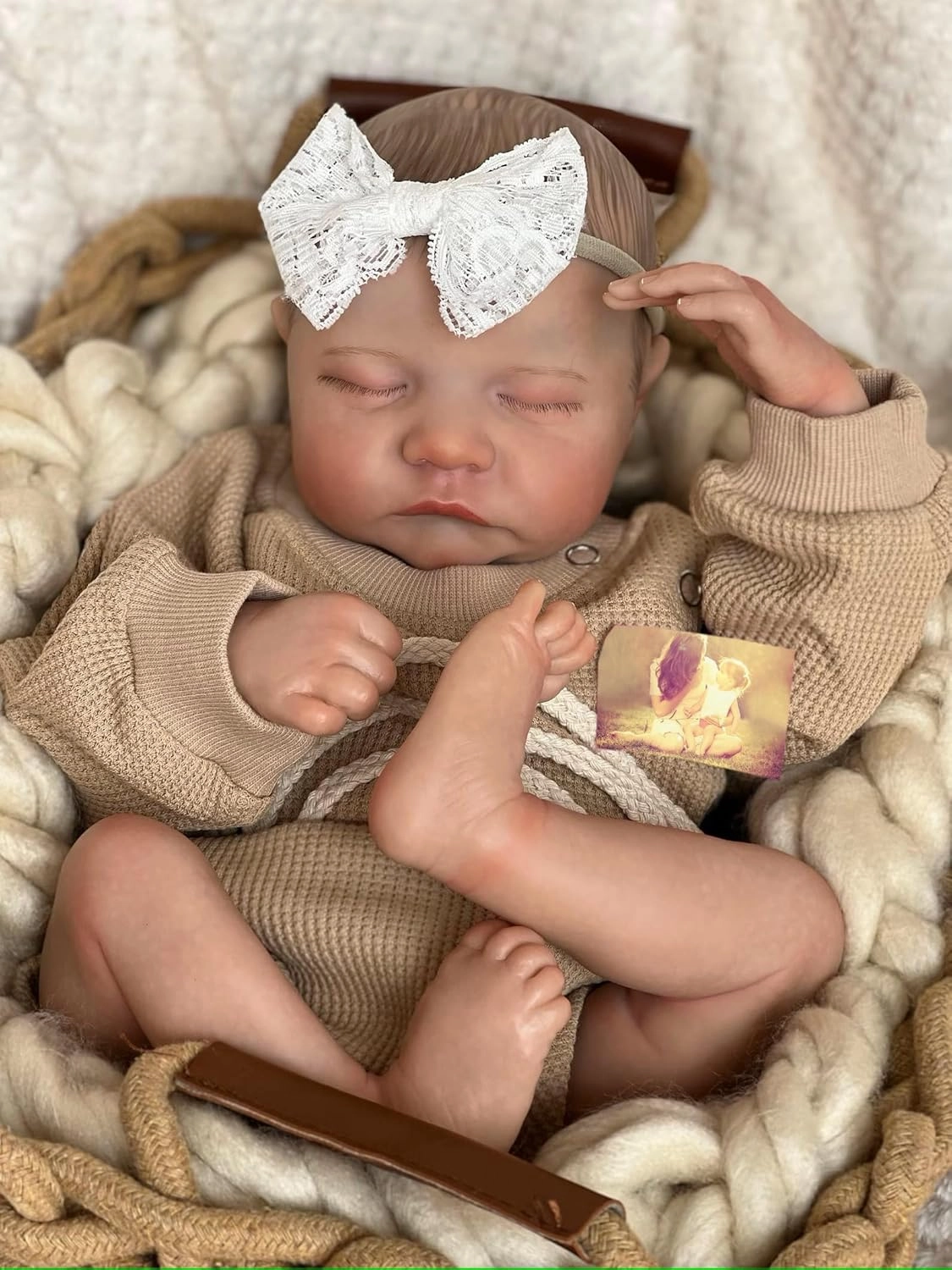 Anano Realistic Reborn Baby Toddler Boy 19 Inch Reborn Babies That Look Real and Feel Real Life Like Baby Dolls Newborn Silicone Baby Doll Girl (Mustard, Family Edition)