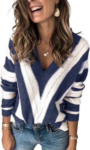 ANCAPELION Women’s Casual Sweater Pullover Winter Basic Sweatshirt Long Sleeve Cozy Knitted Jumper Tops Loose Fit