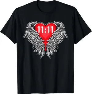 Angel Number 11:11 With Heart And Wings Of Angel T-Shirt