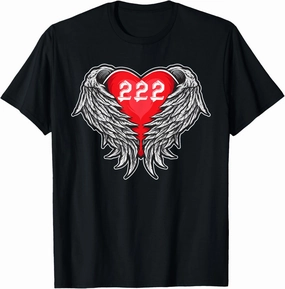 Angel Number 222 With Heart And Wings Of Angel T-Shirt