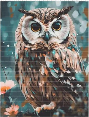 Animal Cute Owl Building Block Puzzle Personalized Building Bricks for Adults Square Shaped Block Puzzle Building Brick Block Puzzles Valentine's Day Gifts for Home Decor Brick Puzzle