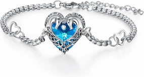 Animal Bracelet for Women 925 Sterling Silver Celtic Dragon/Horse/Wolf Bracelet Adjustable Bracelet Cute Animal Jewelry Gift for Women