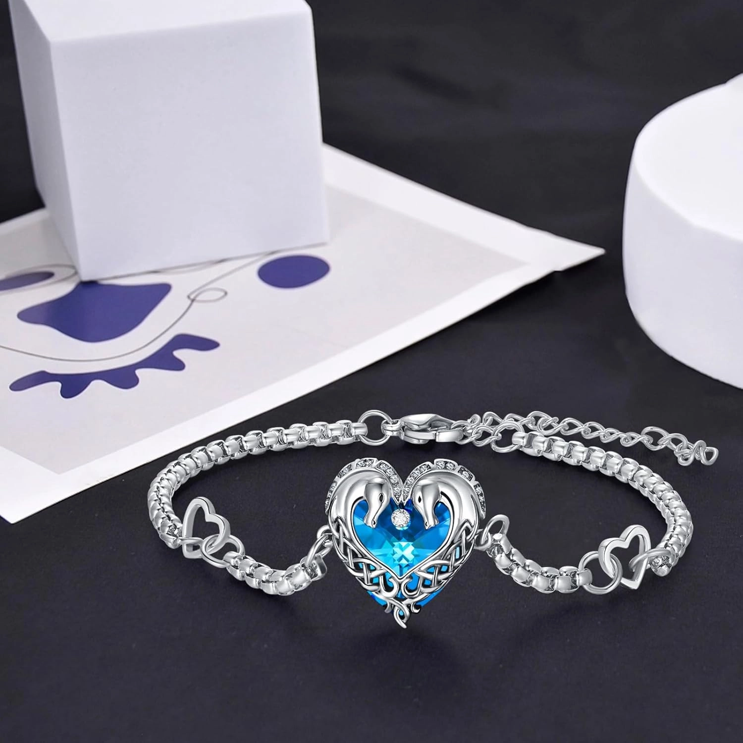 Animal Bracelet for Women 925 Sterling Silver Celtic Dragon/Horse/Wolf Bracelet Adjustable Bracelet Cute Animal Jewelry Gift for Women