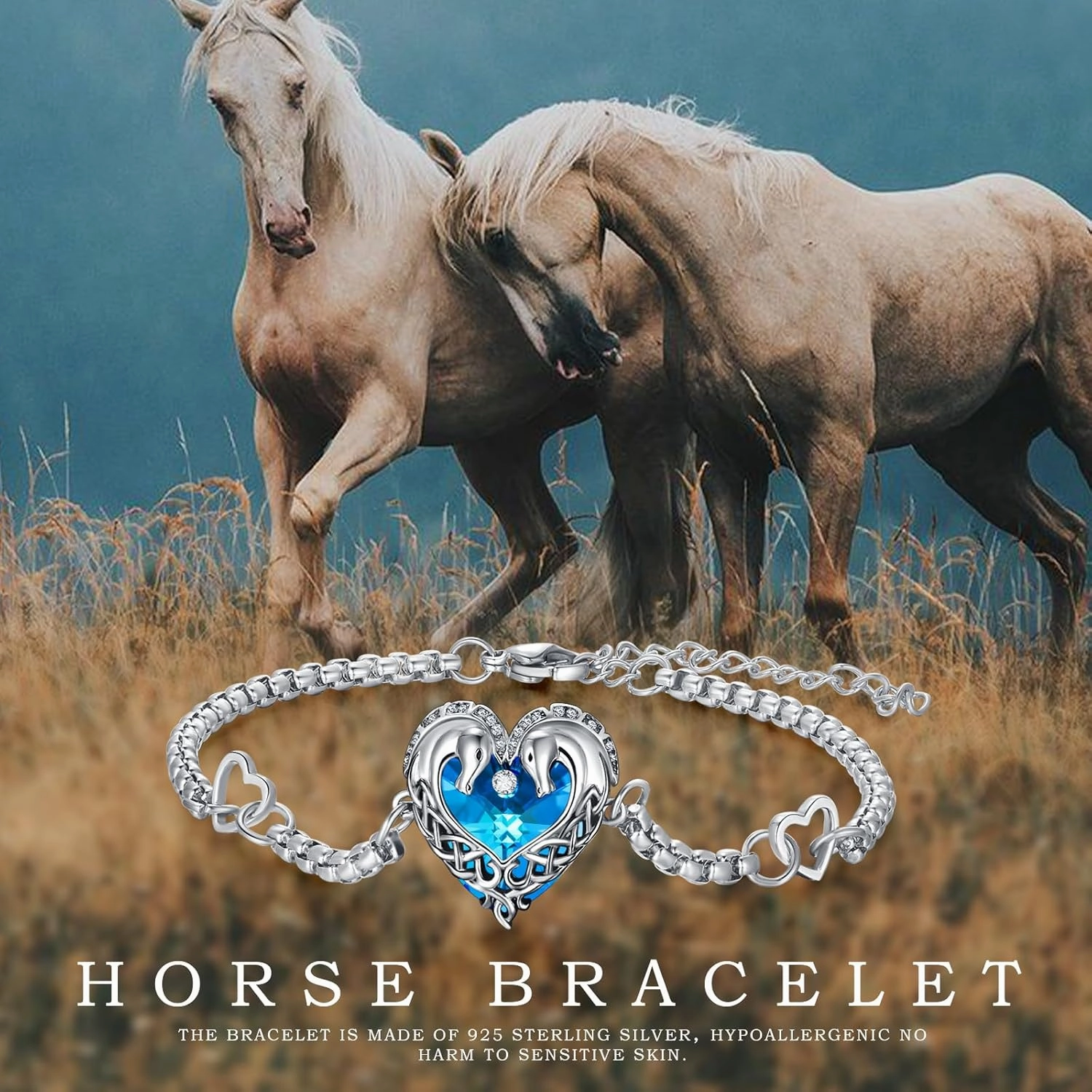 Animal Bracelet for Women 925 Sterling Silver Celtic Dragon/Horse/Wolf Bracelet Adjustable Bracelet Cute Animal Jewelry Gift for Women
