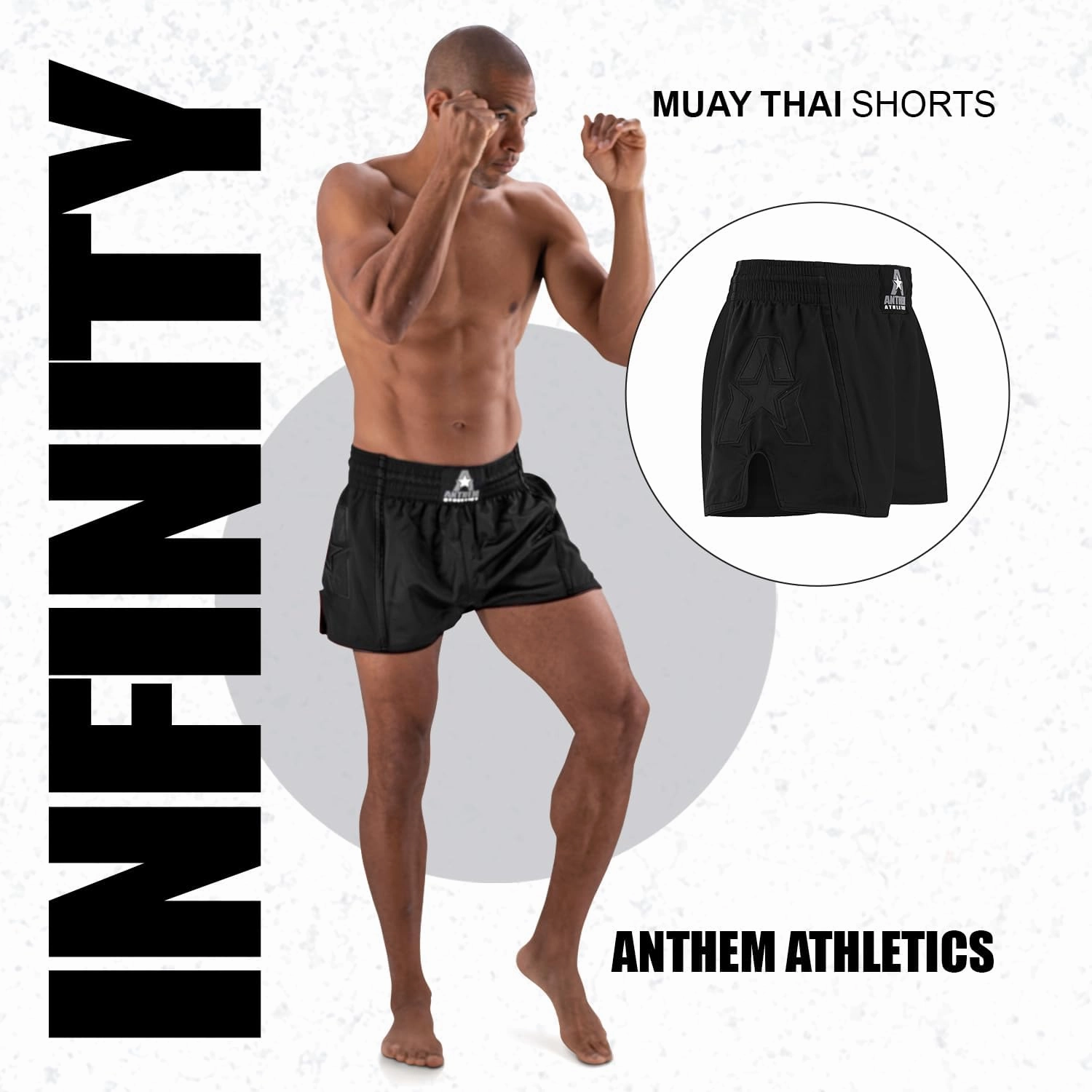 Anthem Athletics Muay Thai Shorts Men, Muay Thai Shorts Women - Kickboxing Short Boxing Trunks 5050 Classic Infinity Resolute