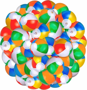 Aodaer 60 Pack 5 Inch Inflatable Beach Balls Classic Swimming Pool Balls for Beach Pool Party Favors Classic Inflatable Rainbow Color Beach Balls Bulk for Summer Supplies