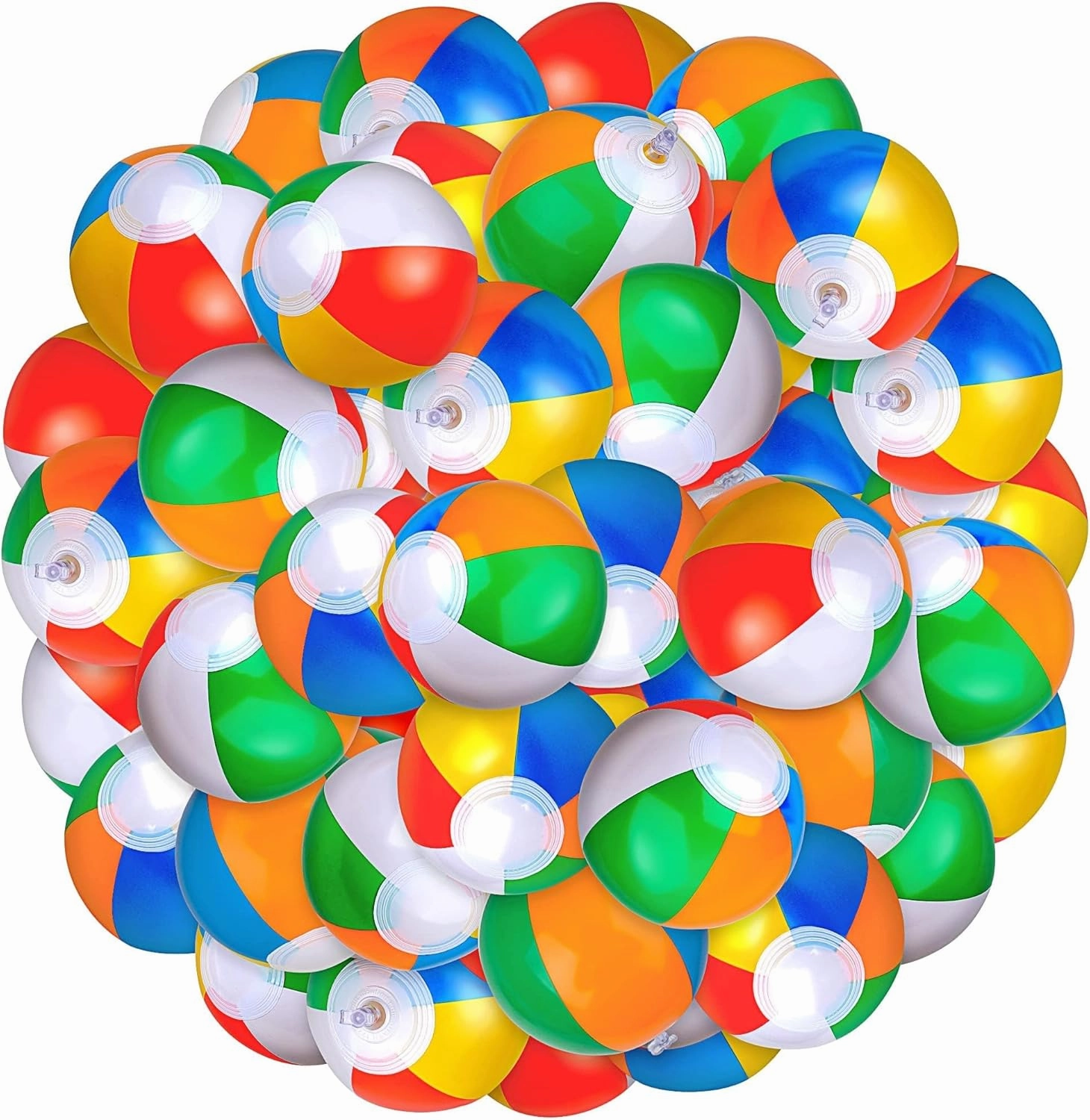 Aodaer 60 Pack 5 Inch Inflatable Beach Balls Classic Swimming Pool Balls for Beach Pool Party Favors Classic Inflatable Rainbow Color Beach Balls Bulk for Summer Supplies