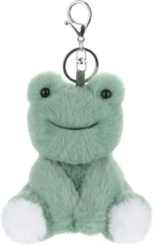 Apricot Lamb Cute Toys Plush Green Frog Stuffed Animal Soft Keychain for Kids Bag, Purse, Backpack, Handbag (Smart Frog，5 Inches)