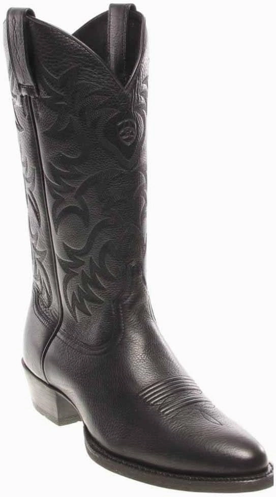 ARIAT Mens Heritage Embroidered Round Toe Pull On Casual Boots Mid Calf - Brown